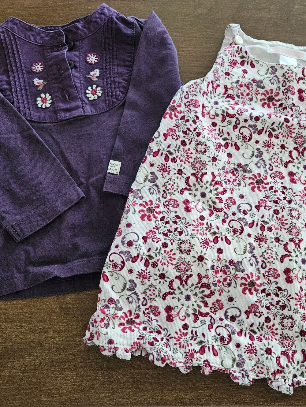 Janie And Jack Outfit, 3-6 Month, Purple Floral